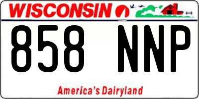 WI license plate 858NNP