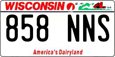 WI license plate 858NNS