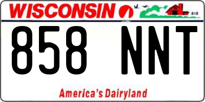 WI license plate 858NNT