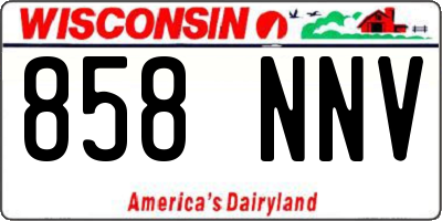 WI license plate 858NNV