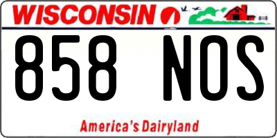 WI license plate 858NOS