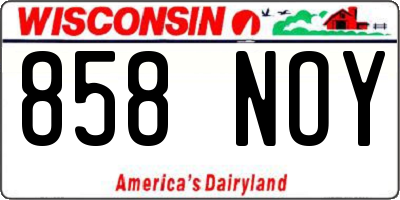 WI license plate 858NOY