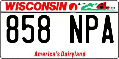 WI license plate 858NPA