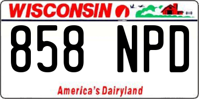 WI license plate 858NPD