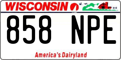 WI license plate 858NPE