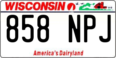 WI license plate 858NPJ