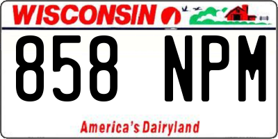 WI license plate 858NPM