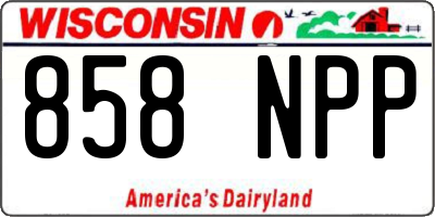 WI license plate 858NPP