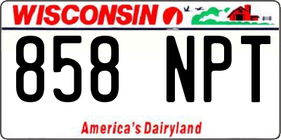 WI license plate 858NPT