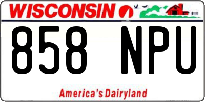 WI license plate 858NPU