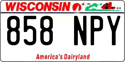 WI license plate 858NPY