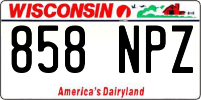 WI license plate 858NPZ