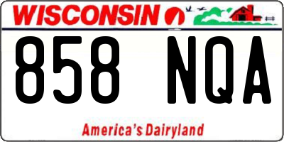 WI license plate 858NQA