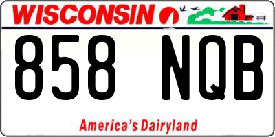 WI license plate 858NQB