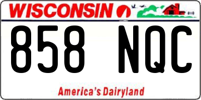 WI license plate 858NQC