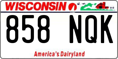 WI license plate 858NQK