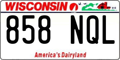 WI license plate 858NQL