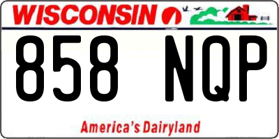 WI license plate 858NQP