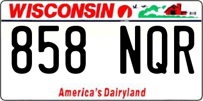 WI license plate 858NQR