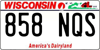 WI license plate 858NQS