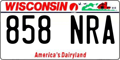 WI license plate 858NRA