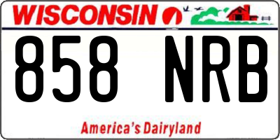 WI license plate 858NRB