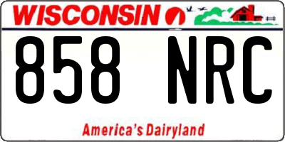 WI license plate 858NRC