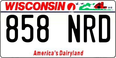 WI license plate 858NRD