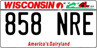 WI license plate 858NRE