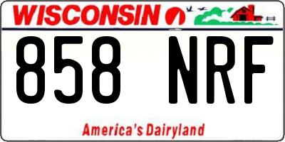 WI license plate 858NRF