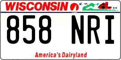 WI license plate 858NRI
