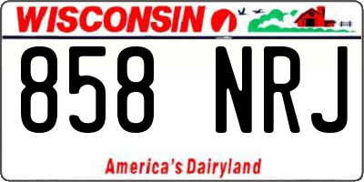 WI license plate 858NRJ