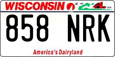 WI license plate 858NRK