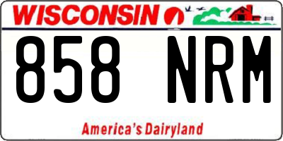 WI license plate 858NRM