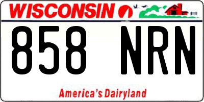 WI license plate 858NRN