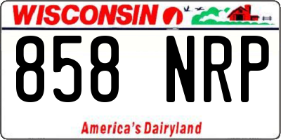 WI license plate 858NRP