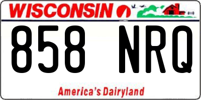 WI license plate 858NRQ