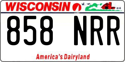 WI license plate 858NRR
