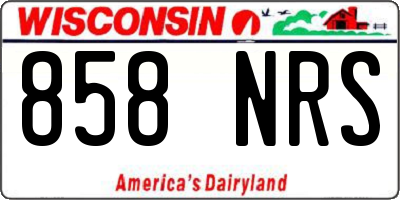 WI license plate 858NRS