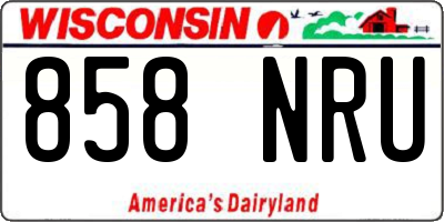 WI license plate 858NRU