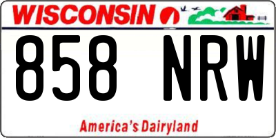 WI license plate 858NRW