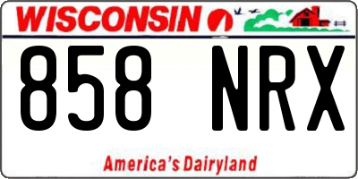 WI license plate 858NRX