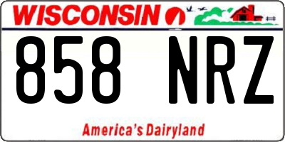 WI license plate 858NRZ