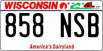 WI license plate 858NSB