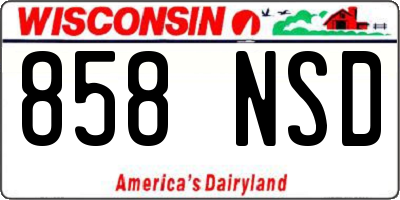 WI license plate 858NSD