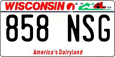 WI license plate 858NSG