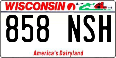 WI license plate 858NSH
