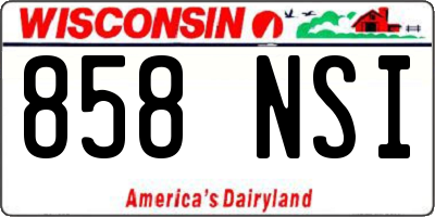 WI license plate 858NSI