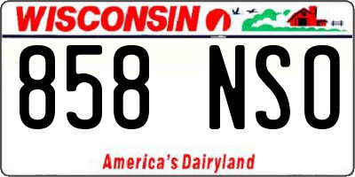WI license plate 858NSO