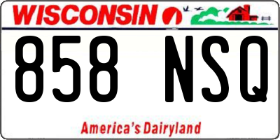 WI license plate 858NSQ